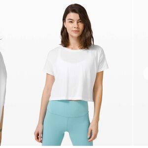 Lululemon White Cates Cropped Tee (6)